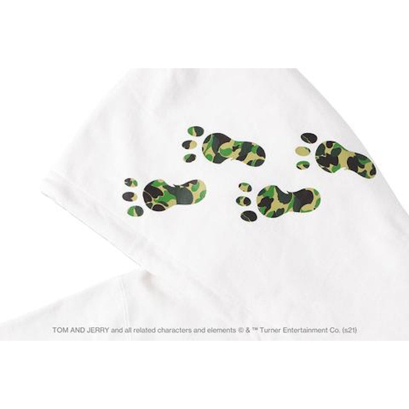 BAPE x Tom and Jerry Footprints Pullover Hoodie White