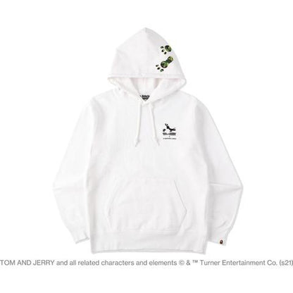 BAPE x Tom and Jerry Footprints Pullover Hoodie White