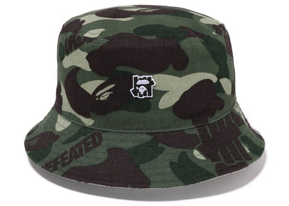 BAPE x Undefeated Color Camo Flannel Bucket Hat Green