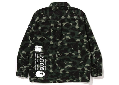 BAPE x Undefeated Color Camo Flannel Jacket Green Blue