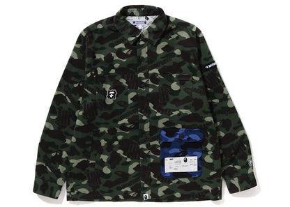 BAPE x Undefeated Color Camo Flannel Jacket Green Blue