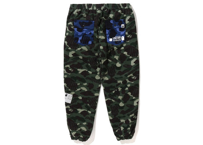 BAPE x Undefeated Color Camo Flannel Pants Green