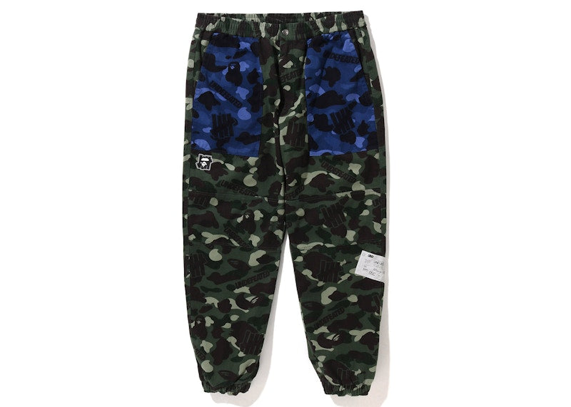 BAPE x Undefeated Color Camo Flannel Pants Green