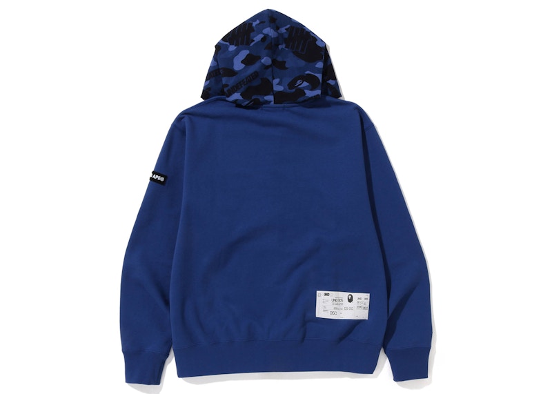 BAPE x Undefeated Color Camo Relaxed Zip Hoodie Navy