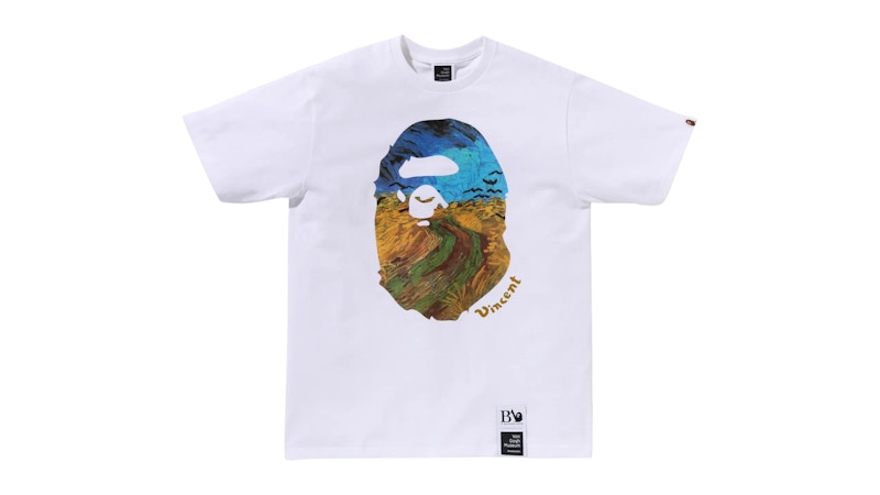 BAPE x Van Gogh Museum Ape Head Canvas Art II Tee White