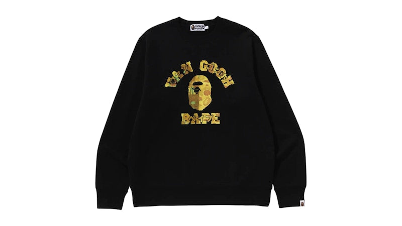 BAPE x Van Gogh Museum College Crewneck Sweatshirt Black/Brown