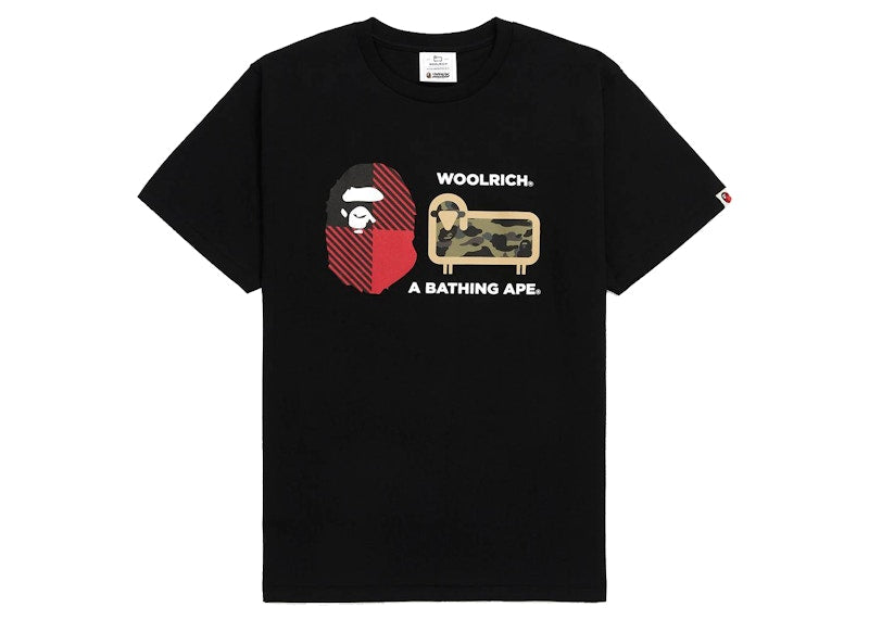 BAPE x Woolrich Tee Black