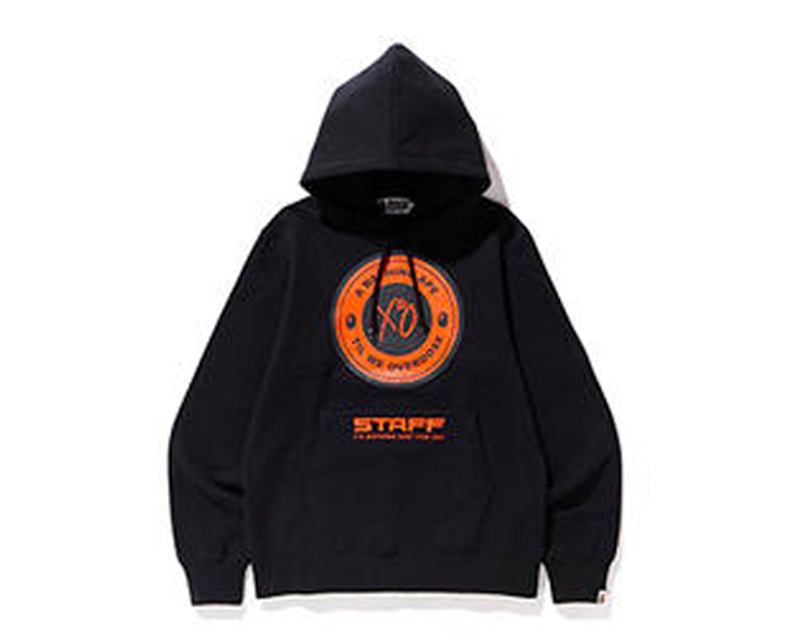 BAPE x XO Asia Staff Busy Works Pullover Hoodie Black/Orange