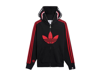 BAPE x adidas Shark Fleece Full Zip Hoodie Black