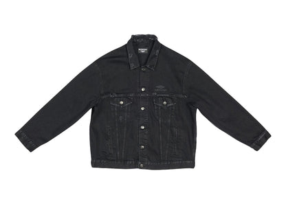 Balenciaga 3B Sports Icon Large Fit Japanese Denim Jacket Black/Black Logo