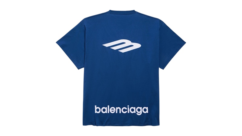 Balenciaga 3B Sports Icon Oversized T-Shirt Light Marine Blue/White