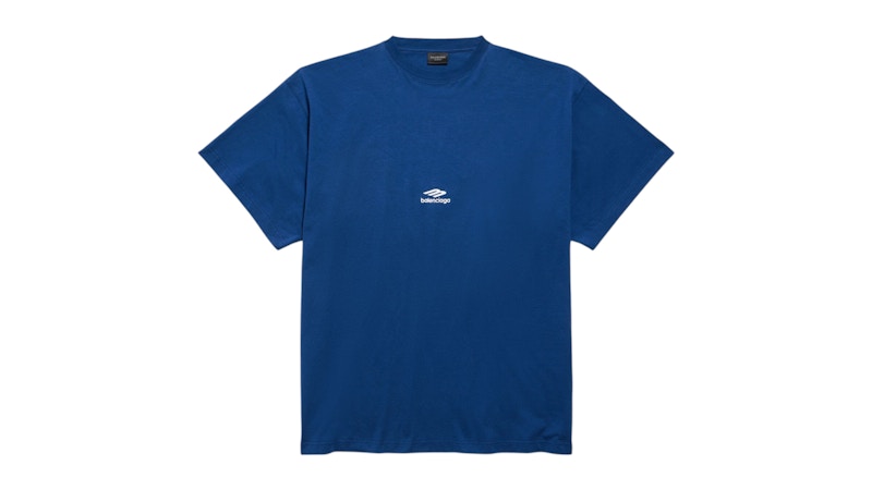 Balenciaga 3B Sports Icon Oversized T-Shirt Light Marine Blue/White