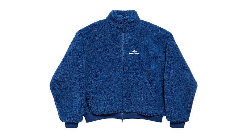 Balenciaga 3B Sports Icon Ski Zip-Up Fleece Jacket Light Marine Blue