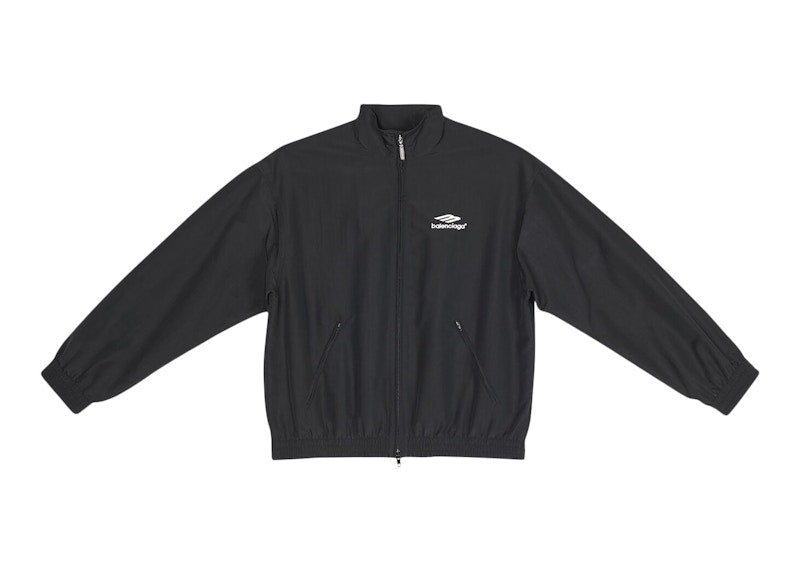 Balenciaga 3B Sports Icon Small Fit Tracksuit Jacket Black/White Logo