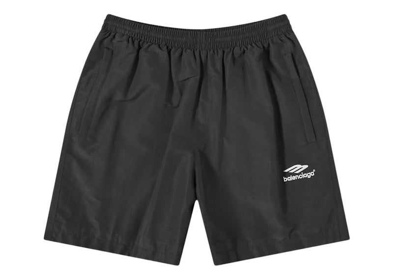 Balenciaga 3B Sports Icon Tracksuit Shorts Black/White Logo