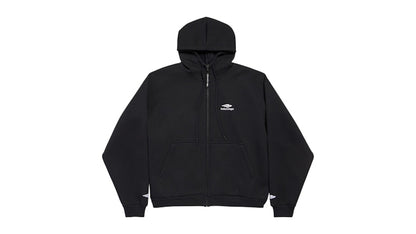 Balenciaga 3B Sports Icon Zip-Up Hoodie Black/White