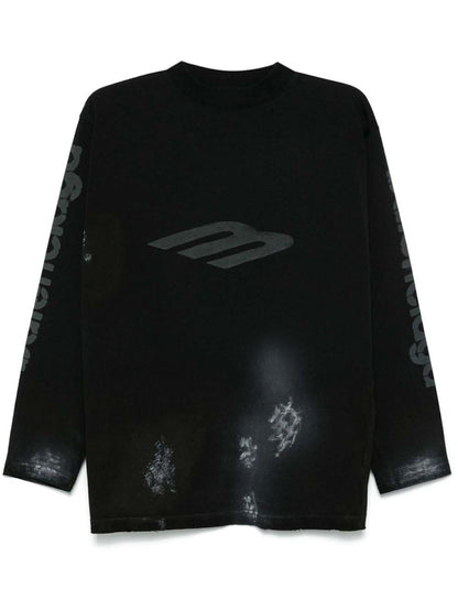 Balenciaga 3B Stencil Vintage Jersey T-Shirt Faded Black