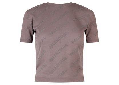 Balenciaga All-Over Logo T-Shirt Beige