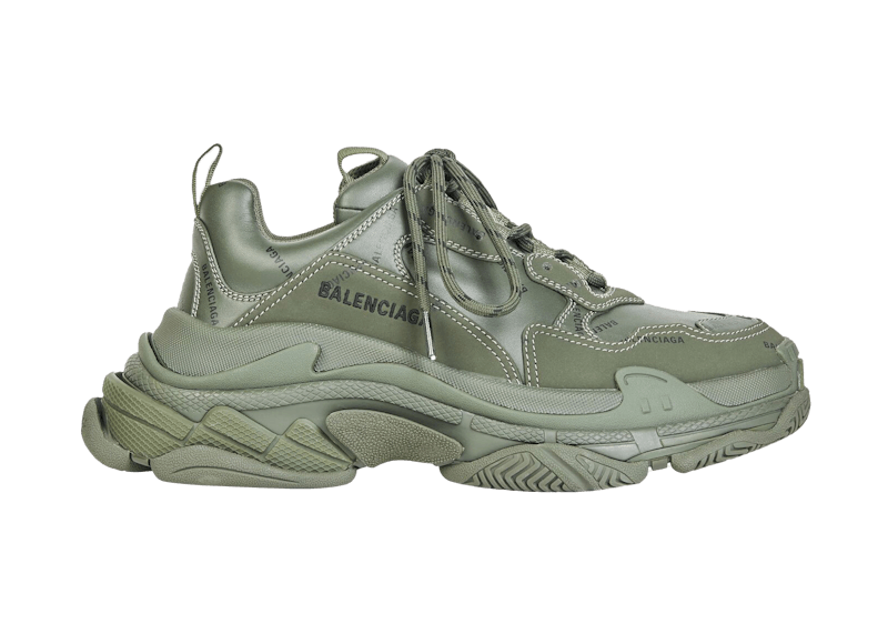 Balenciaga All Over Logo Triple S Green Black