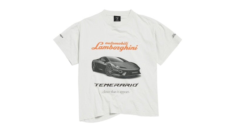 Balenciaga Automobil Lamborghini Boxing T-shirt Dirty White