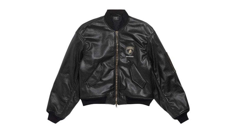 Balenciaga Automobil Lamborghini Oversized Bomber Jacket Black