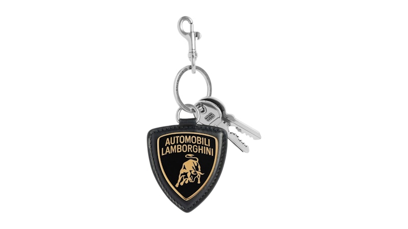 Balenciaga Automobil Lamborghini Shield Charm In Black Keychain Black