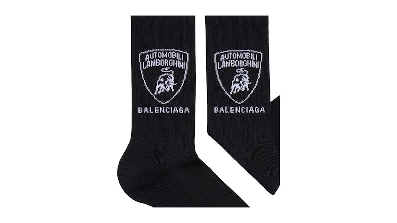 Balenciaga Automobil Lamborghini Socks Black/White