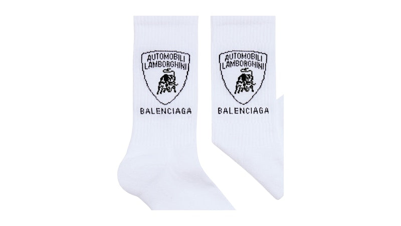 Balenciaga Automobil Lamborghini Socks White/Black