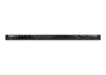 Balenciaga BB Hourglass Crocodile Embossed Thin Belt Black