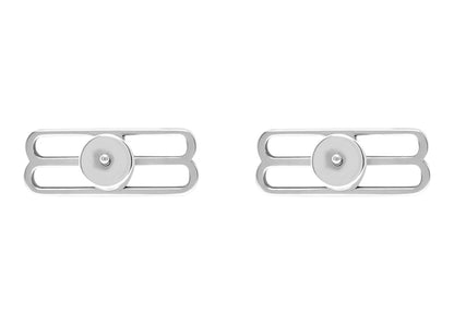 Balenciaga BB Icon Earrings Antique Silver