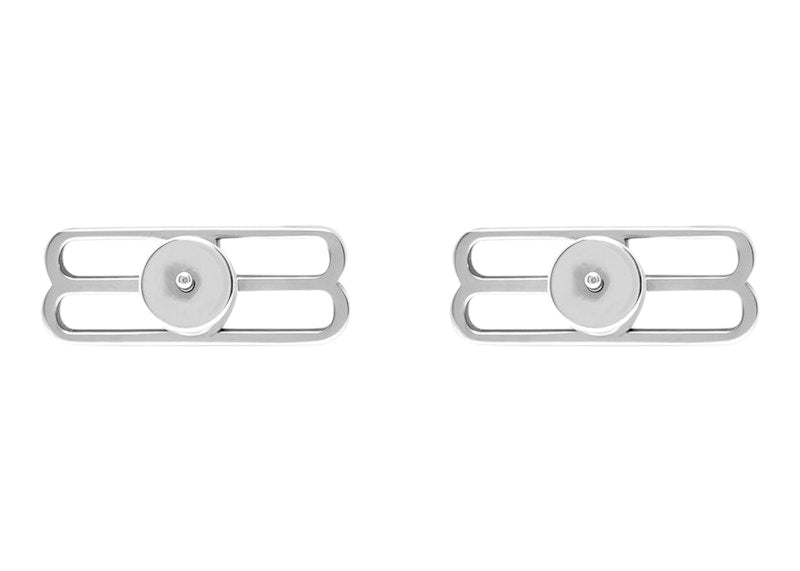 Balenciaga BB Icon Earrings Antique Silver