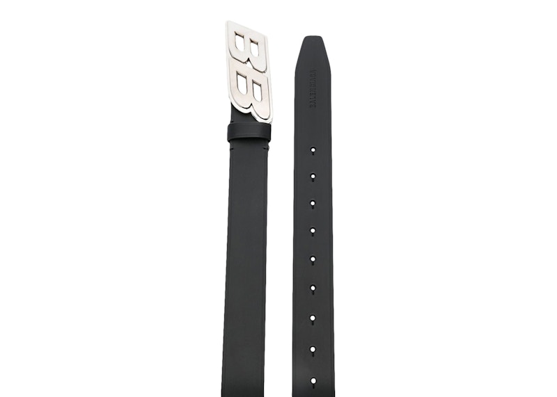 Balenciaga BB Logo Buckle Belt Black/Silver-tone