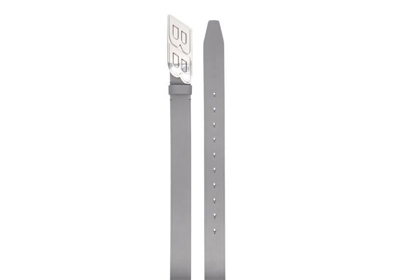 Balenciaga BB Logo Buckle Belt Light Gray/Silver