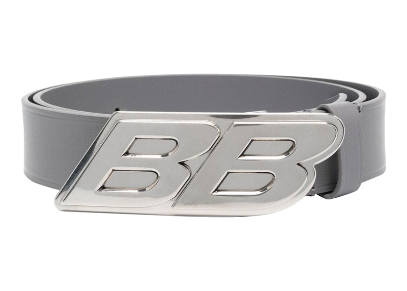 Balenciaga BB Logo Buckle Belt Light Gray/Silver