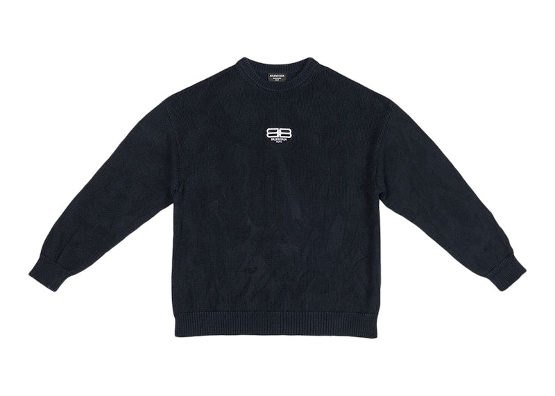 Balenciaga BB Paris Icon Large Fit Sweater Navy/White