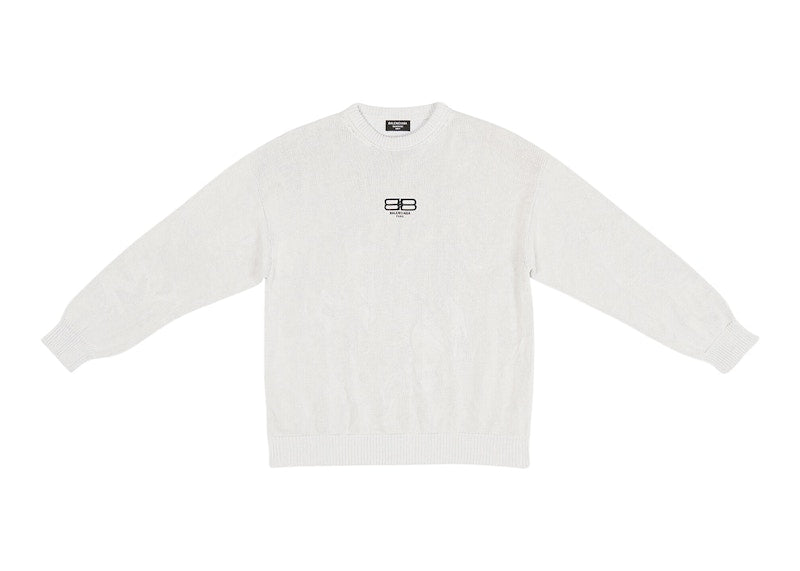 Balenciaga BB Paris Icon Large Fit Sweater Off White/Black