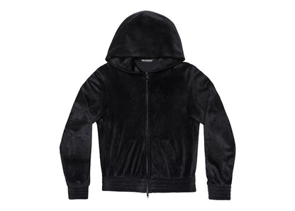 Balenciaga BB Paris Strass Zip-Up Fitted Hoodie Black