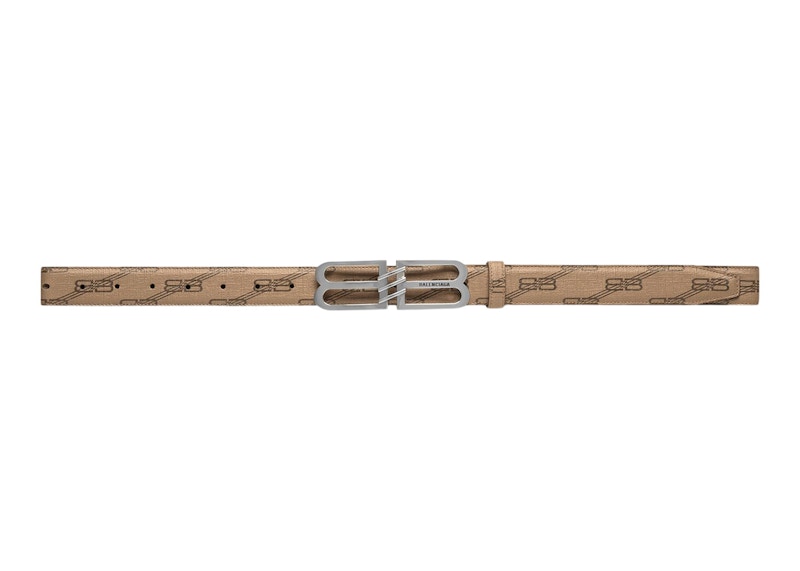 Balenciaga BB Signature Belt 30 MM BB Monogram Beige/Brown