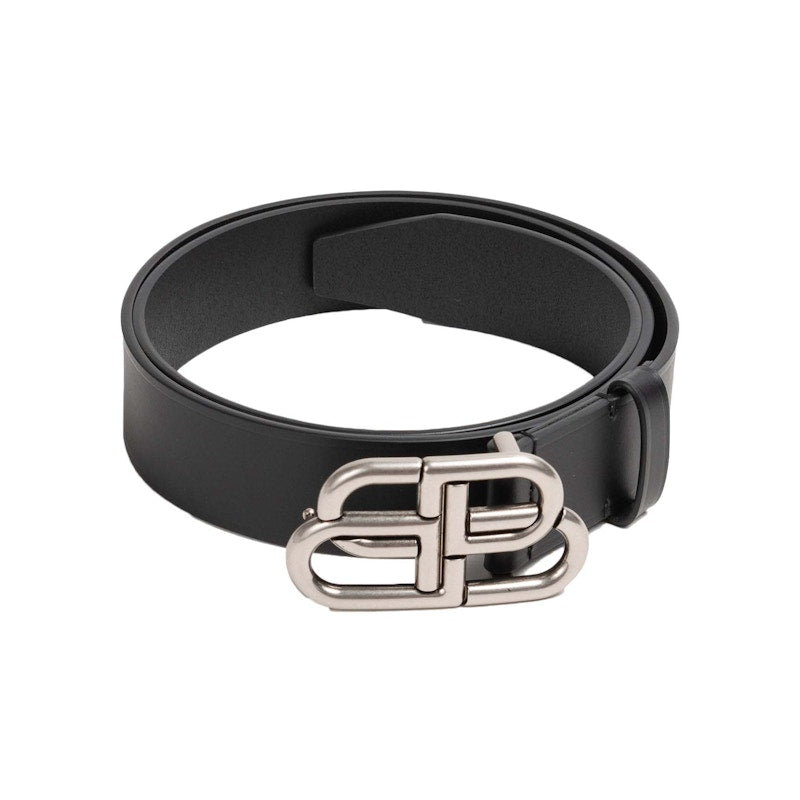 Balenciaga BB Silver-tone Belt Black