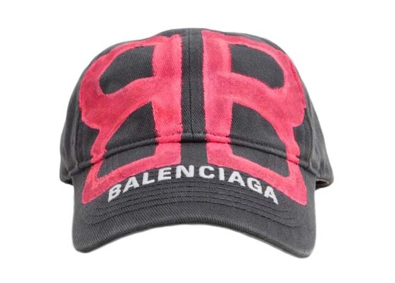 Balenciaga BB Sprayed Cap Baseball Cap Grey Pink