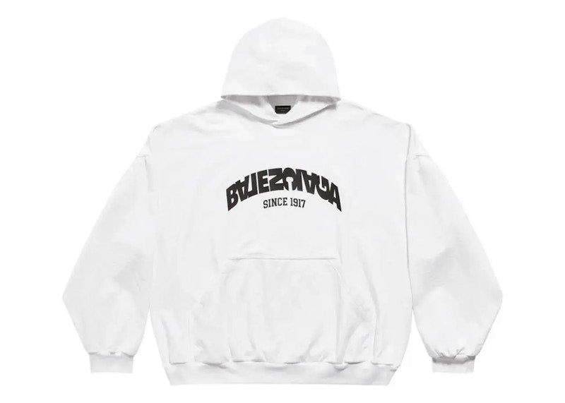 Balenciaga Back Flip Logo Hoodie White