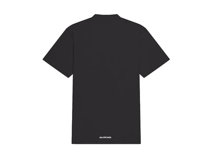 Balenciaga Back Hem Long Boxy Fit T-Shirt Black