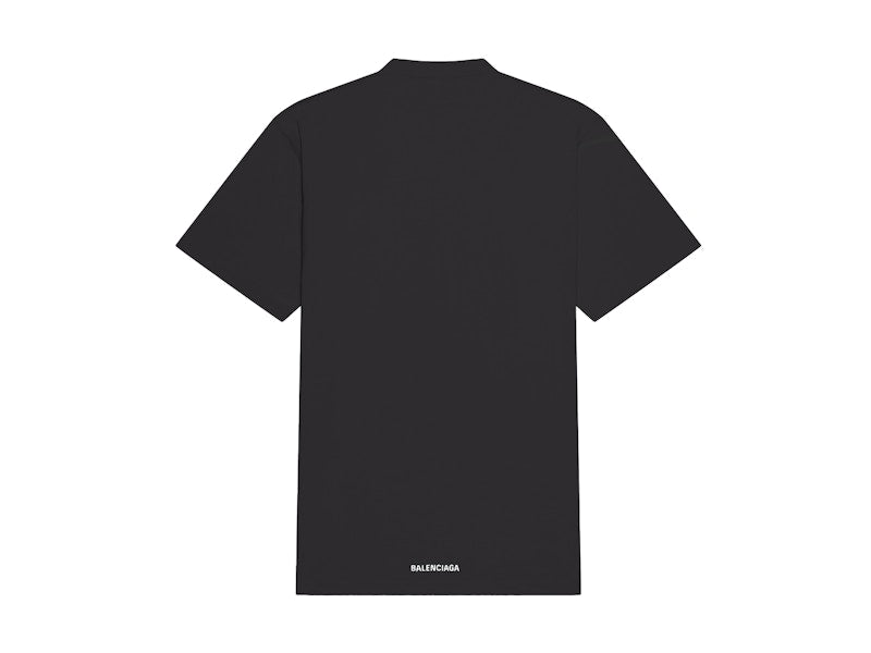 Balenciaga Back Hem Long Boxy Fit T-Shirt Black