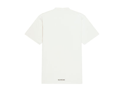 Balenciaga Back Hem Long Boxy Fit T-Shirt White