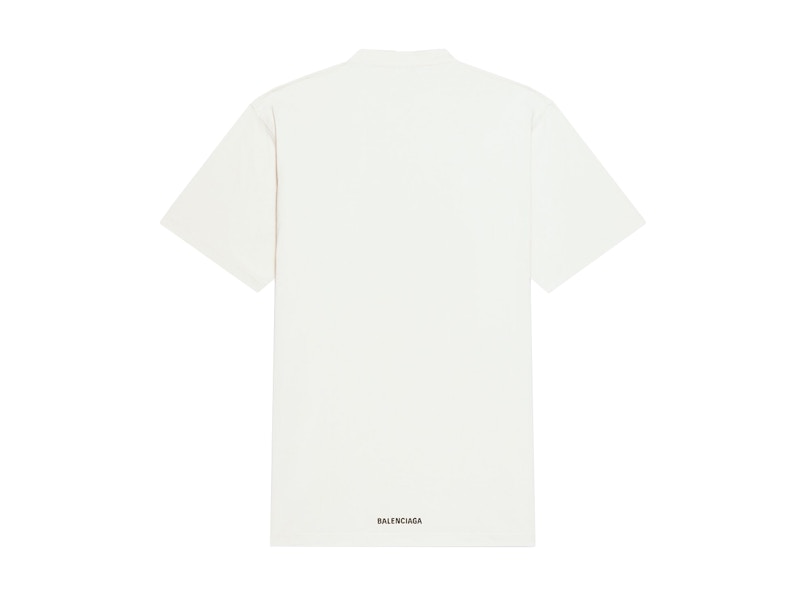 Balenciaga Back Hem Long Boxy Fit T-Shirt White