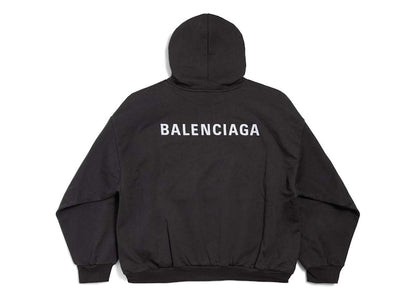 Balenciaga Back Logo Hoodie Black