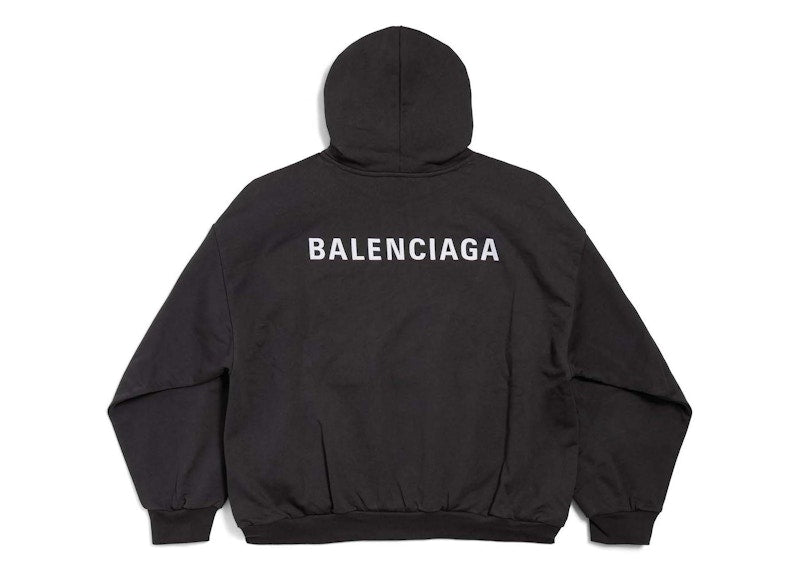 Balenciaga Back Logo Hoodie Black