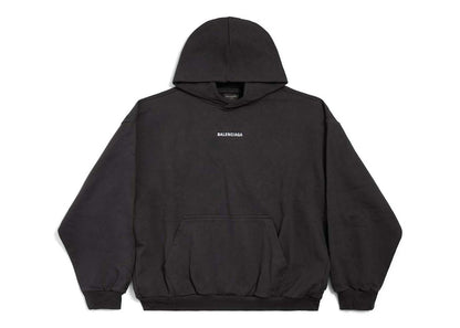 Balenciaga Back Logo Hoodie Black