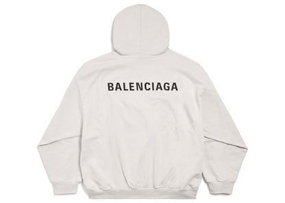 Balenciaga Back Logo Hoodie Off White