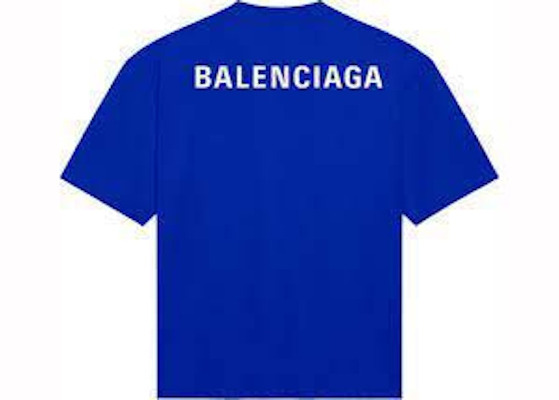 Balenciaga Backlogo T-Shirt Blue/White